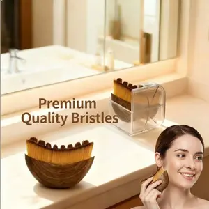 2PCS Face Lymphatic Contour Brush for Jawline & Chin Sculpting Dry Brushing Massager for Lymphatic Drainage & Facial Fatigue Relief Ergonomically Designed to Fit The Skin Precisely Beauty Roller Daily