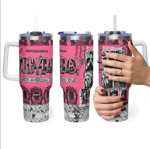 Grey Day 2026 Style Tumbler 20oz 40oz Vintage Music Cup With Handle