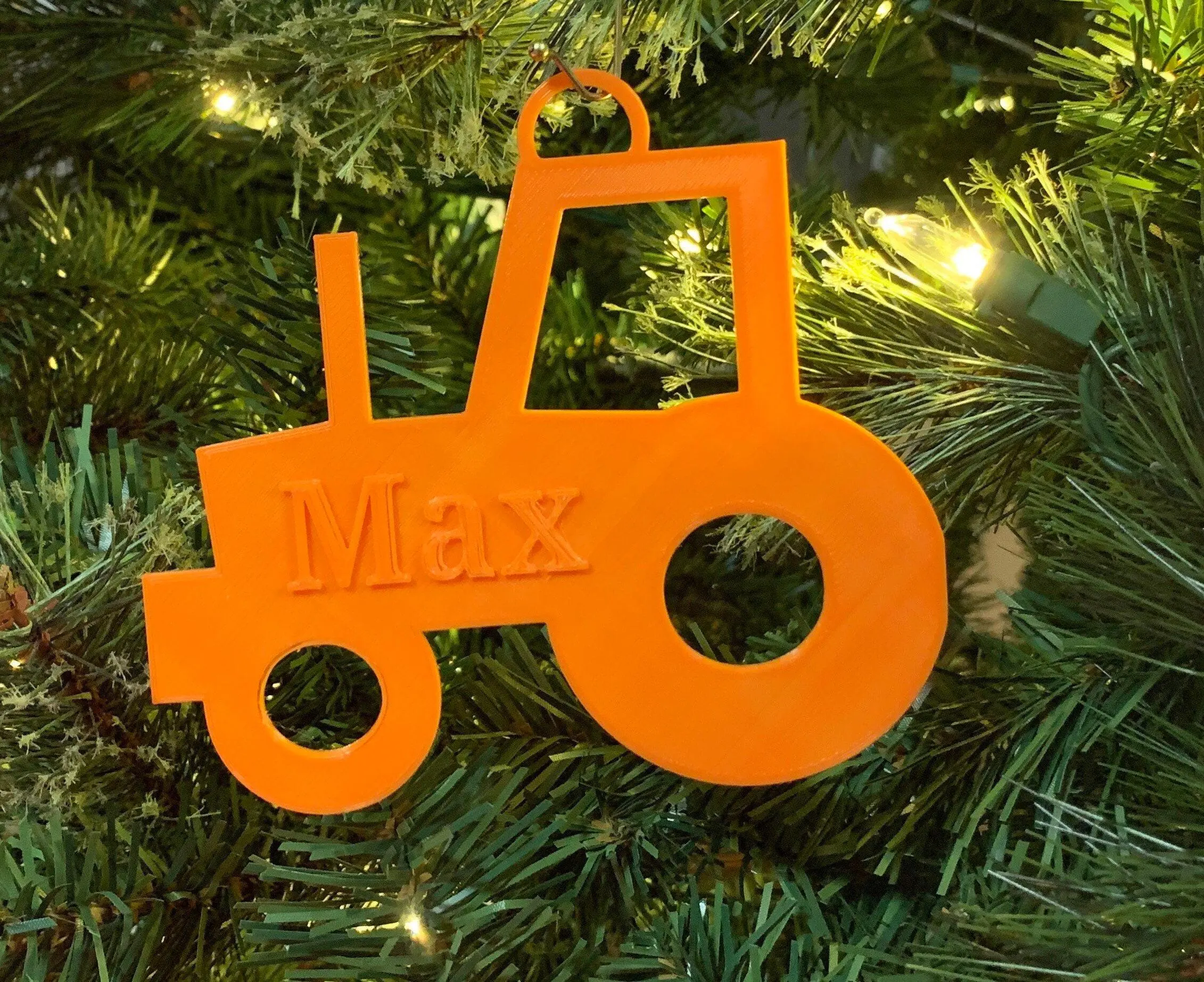 Tractor Christmas Tree Ornament – 3D Printed Holiday Decor – Personalized and Custom Gift Hand Plastic