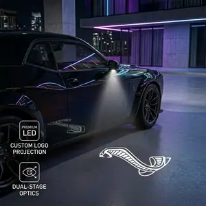 2015-2026 Mustang Side Mirror Puddle Light Welcome Lamp - Static HD Pattern Logo Projector, LED Under Mirror Ground Light, Muscle Car Exterior Ghost Shadow Replacement Parts,summervibes