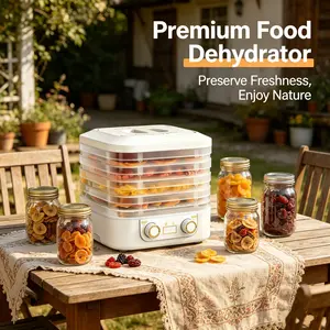 1pc 5-Tray Electric Food Dehydrator, Adjustable Temp 110V US Plug, Multifunctional Dryer for Fruits Veggies Meats Jerky & Pet Treats, Compact Home Kitchen Drying Machine