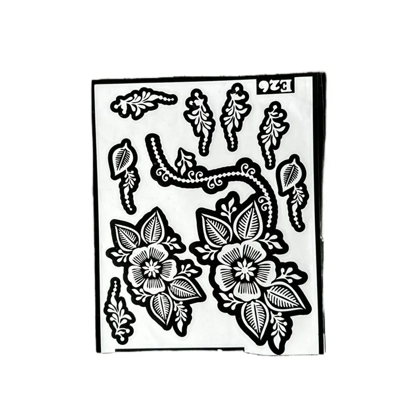 Henna Stencils - Black Hand Design with Unique Patterns, Suitable for Various Occasions and Events
