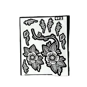 Henna Stencils - Black Hand Design with Unique Patterns, Suitable for Various Occasions and Events