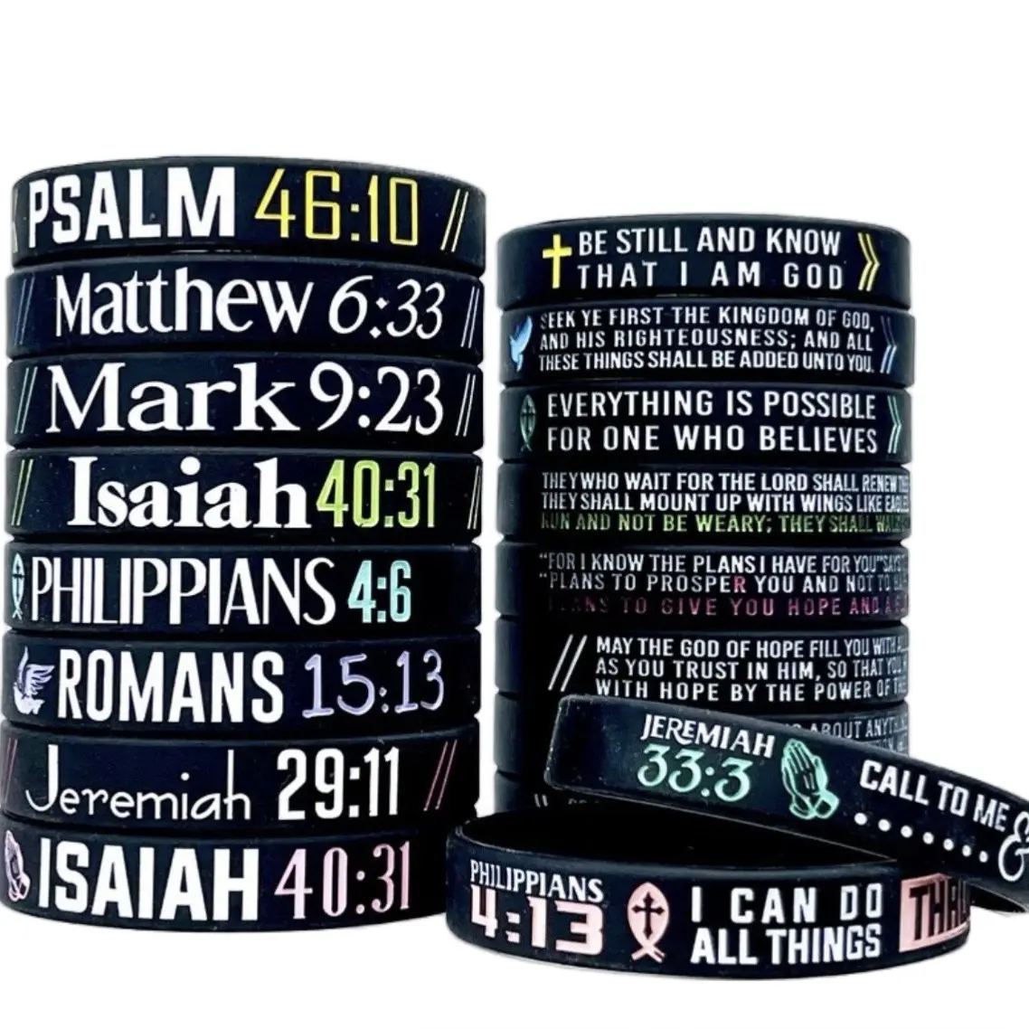 Christian Bracelets-Bible Verse-Thin Band Bible Bracelets
