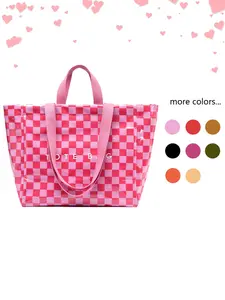 Women's PVC Waterproof Lightweight Tote Bag, Large Capacity Commuter Bag, Durable Design Bag for Daily Use & Travel Essentials, Valentine's Day Gift