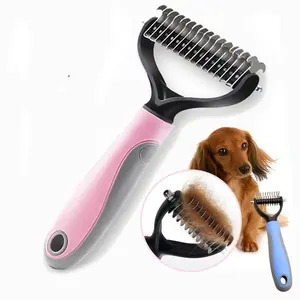 Pet Hair Removal Comb for Dogs Cats Dematting Deshedding Brush with Metal Teeth Pet Grooming Tools for Knot Cutter Pet Hair Removal Comb for Dogs Cats Dematting Deshedding Brush Pets Fur Knot Cutter Pet Grooming Tools,Easy to use