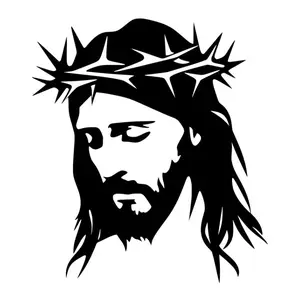 Jesus decal, Decal Vinyl Window Decal for Vehicle Windows Boats RVs Office Desks Laptops Easy to Install, self adhesive, several colors and sizes.