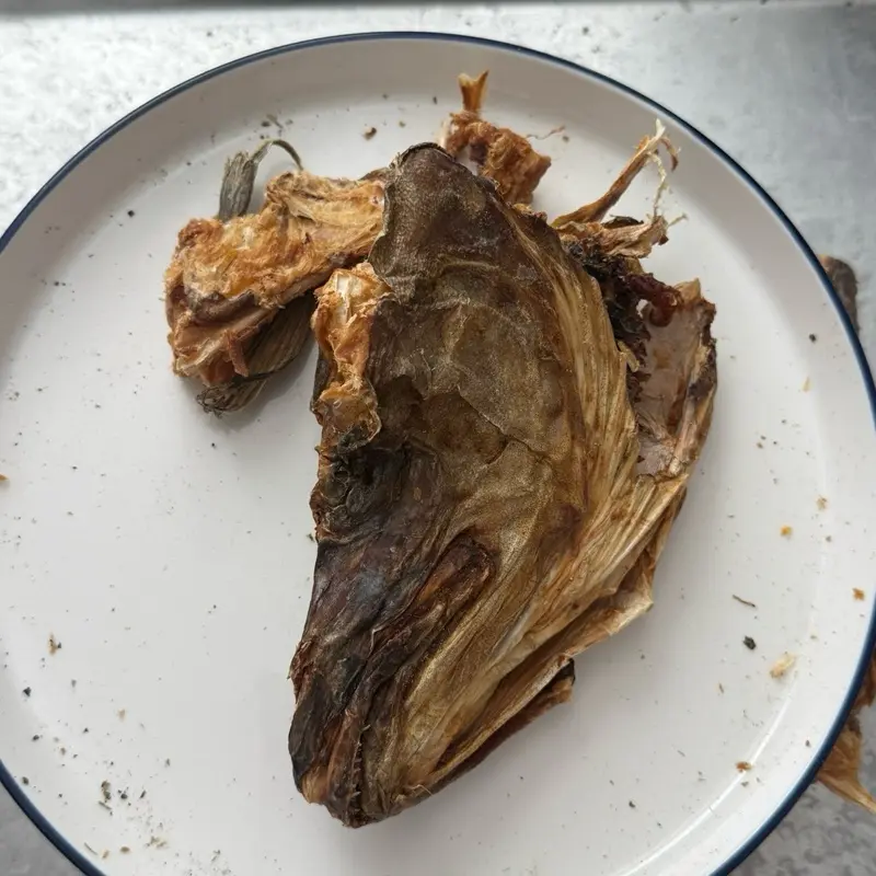 Norwegian Dried Stockfish Head - Dry Healthy Snacks, Easy-to-Use for Cooking, Available in Multiple Sizes