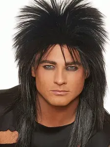Morvally Unisex Long Mullet Wig, 70s 80s Glam Rock-Rocker Cosplay, Halloween Costume, Themed Party Accessory for Men and Women