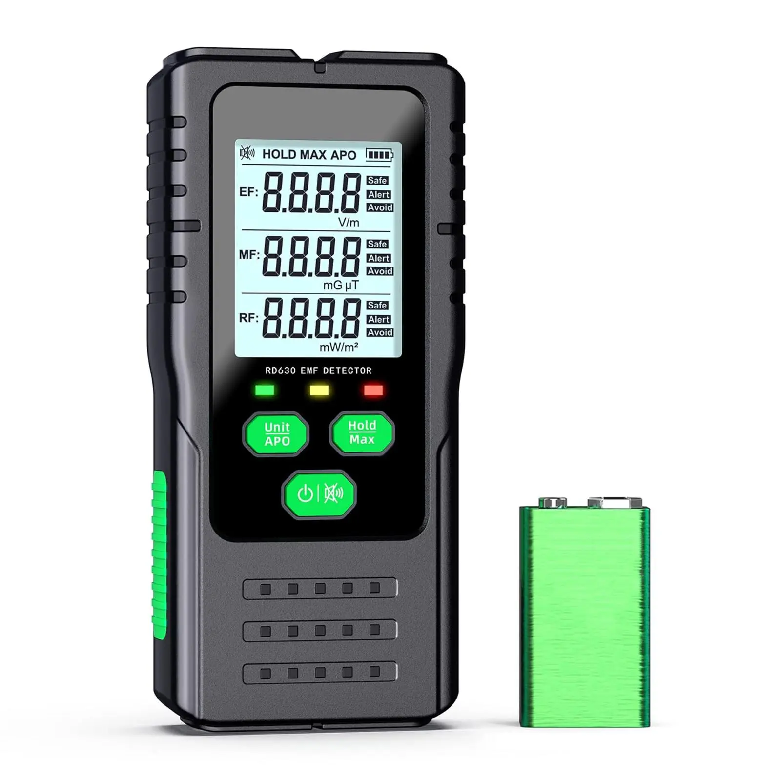 EMF Detector - 3-in-1 Electromagnetic Radiation Tester for AC Magnetic, AC Electric & Microwave Fields, Portable EMF Meter for Home, Office & Smart Meters, Suitable for General Household Use