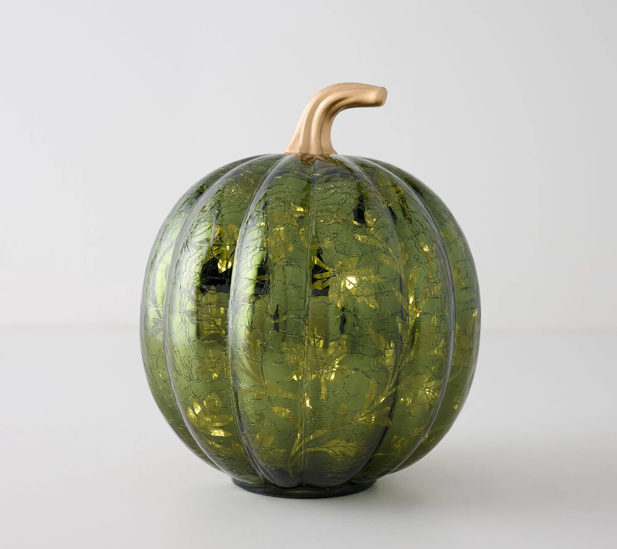 9" Illuminated Glass Pumpkin with Hidden Scene by Kim Gravel