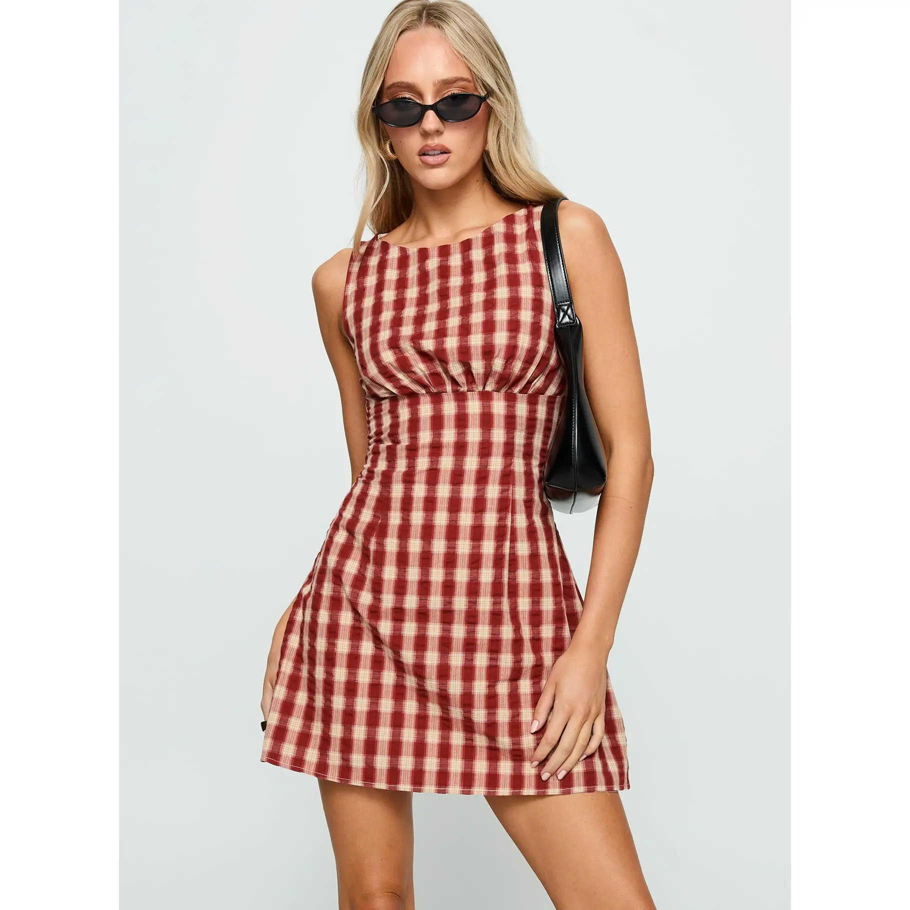 Sweet Somethings Mini Dress Red Check Tall