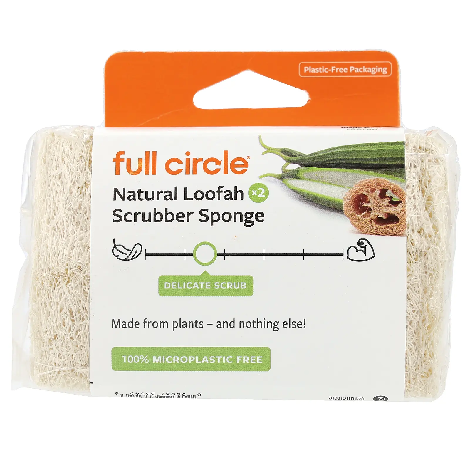 Full Circle Natural Loofah Scrubber Sponge, 2 Count Full Circle Natural Loofah Scrubber Sponge, 2 Count