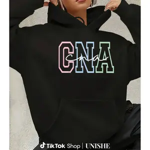 Long Sleeve CNA Hoodie for Women – 100% Nursing Assistant Healthcare RN Sweatshirt