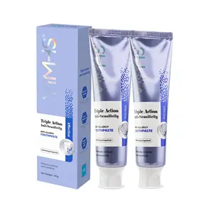 YIMHS-2Pack- Triple Action Anti-Sensitivity Toothpaste – Relieves Pain from Hot, Cold, Sweet & Sour – Blocks Dentin Tubules & Repairs Sensitive Teeth – Clinically Proven Effective – Soft Foam for Gentle Daily Cleansing