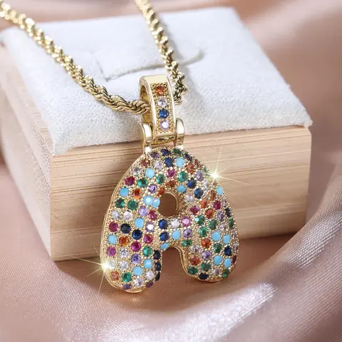 Letter A-Z Pendant Necklace for Women, Fashionable Accessory, Fashion Accessory Necklace, Fashion Jewelry for Party, Daily Clothing Decor, Decorative Necklace, Trendy All-match & Exquisite Jewelry for Birthday Gift, Necklace Initial