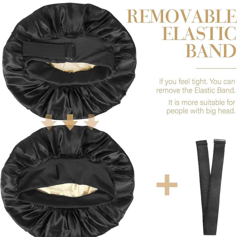 Silk  for Sleeping Double Layer Satin  Adjustable  for Black Woman Sleep Cap Reversible Hair  for Curly Hair (BlackandPurple) love  lucy bonnet hats Daily Heatless Elastic Haircare