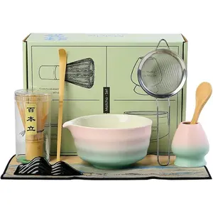 7matcha whisk set - 1Matcha Bowl ，1 matcha whisk, 8pcs matcha kit Gradient matcha set