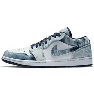 Jordan Air Jordan 1 Low SE Washed Denim Leather Low-Top Retro Basketball Shoes for Men in White and Blue Trending Shoes, House White Official Shoes to Get / Maison Mihara Verifiable, with credentials and supporting global authentication