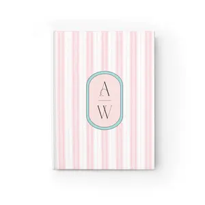 Personalized Monogrammed Hard Cover Notebook with Stripes 