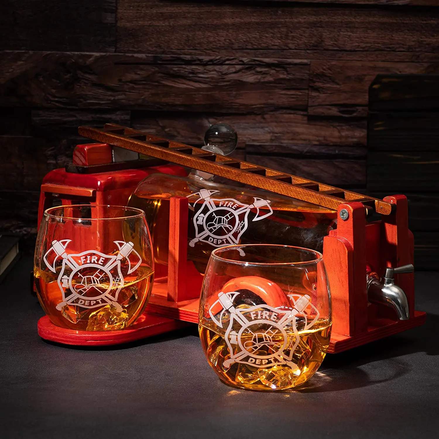 Firetruck Decanter By Premium Barware Gift Elegant Drinkware Collection