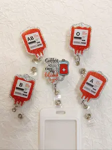 Acrylic Blood Type Keychain Clip, Medical Accessories, Perfect Gift for Medical Professionals, Doctors Nurses Students, Unique Design, Durable Material