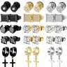 Geometric and Cross Design Earrings Set, Earring Pack, Hypoallergenic Stainless Steel Cartilage Stud Earrings with Artificial Zircon for Women and Men, Earrings Studs, Gift Jewelry