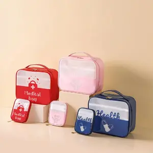 Portable Medicine Bag, 2 Counts/set Transparent Large Capacity Medicine Storage Bag, Waterproof First Aid Kit, Home Medical Bag, Outdoor Storage Bag