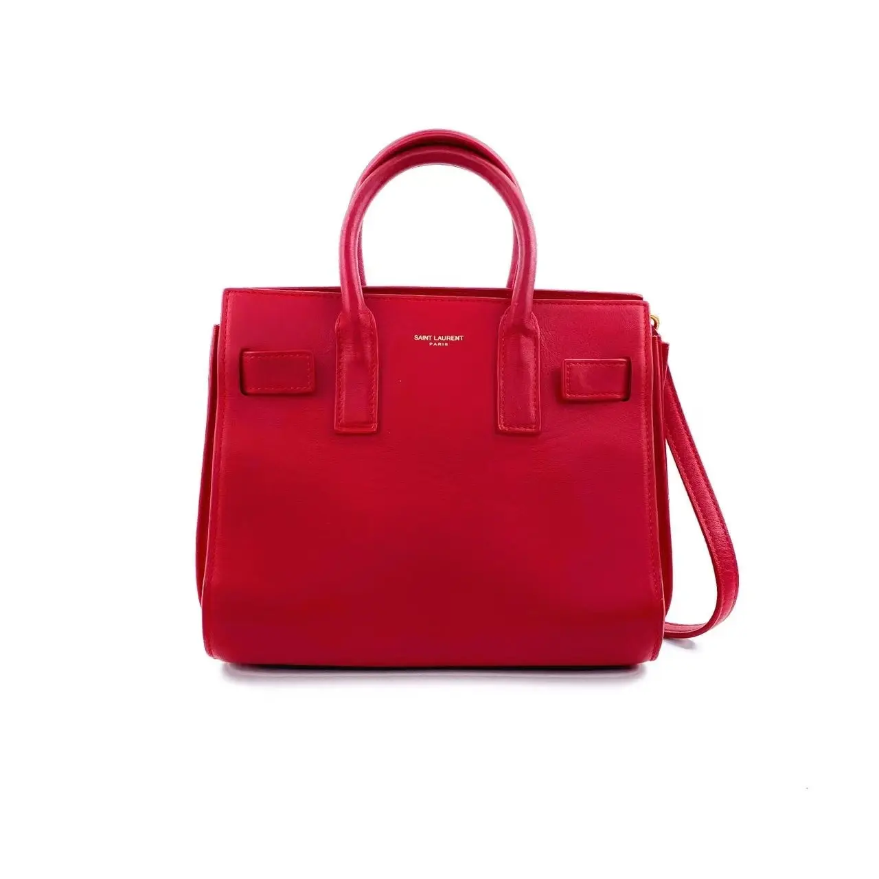 Pre-owned Yves Saint Laurent ` Tote Bags YSL Saint Laurent Red Leather Accordion Top Handle Bag