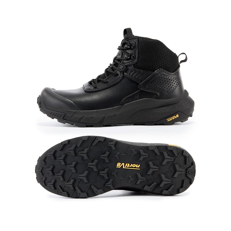 NORTIV 8 VaporGuard Men's Waterproof Military Tactical Boots Black Closed Ankle-high Design YKK Zipper Hook-Loop Strap Closure Breathable Durable