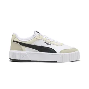 PUMA Womens Carina Mia Lace Up Sneakers Shoes Casual - Beige, White