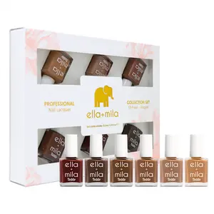 ella+mila Teddy Collection - Viral Brown Nail Polish Set (6pc Chocolate & Caramel)