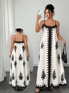 Women's Boho Beach Vacation Dress, Vintage Tribal Print Long Maxi Skirt, Casual Summer for Women, Comfortable & Stylish Design, Casual Bohemian Dress, Boho Fashion Sundress