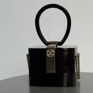 Pre-owned Lucite Mini Bags Chanel Black Devil Wears Prada Runway Top Handle Bag Fall 2016 Minaudiere