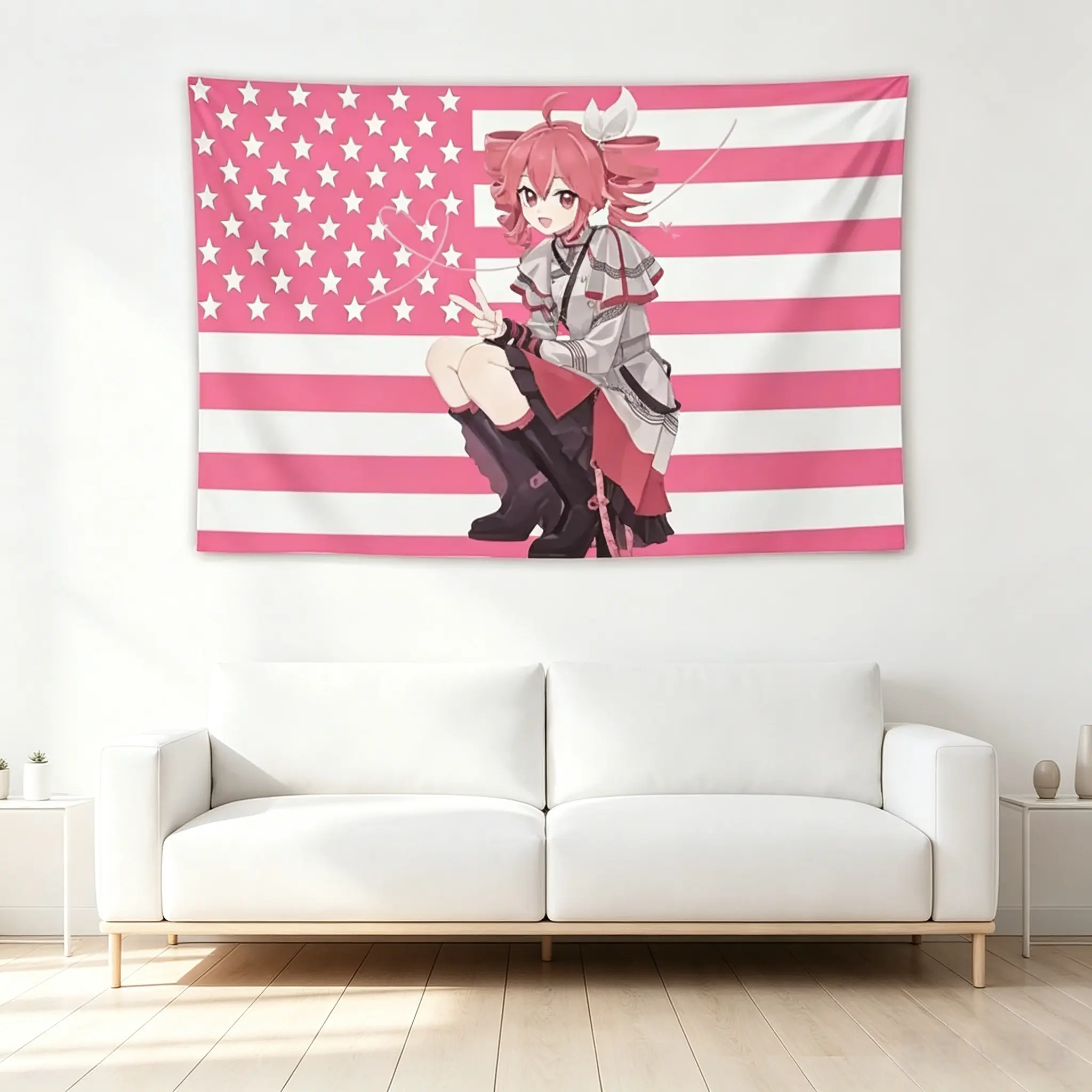 Anime Hatsune Miku Kasane Teto Flag Funny Banner Tapestry Flag Suitable for Wall Decoration College Dormitory Indoor Outdoor Party Decoration Durable Room Decoration 3*5FT summerwins