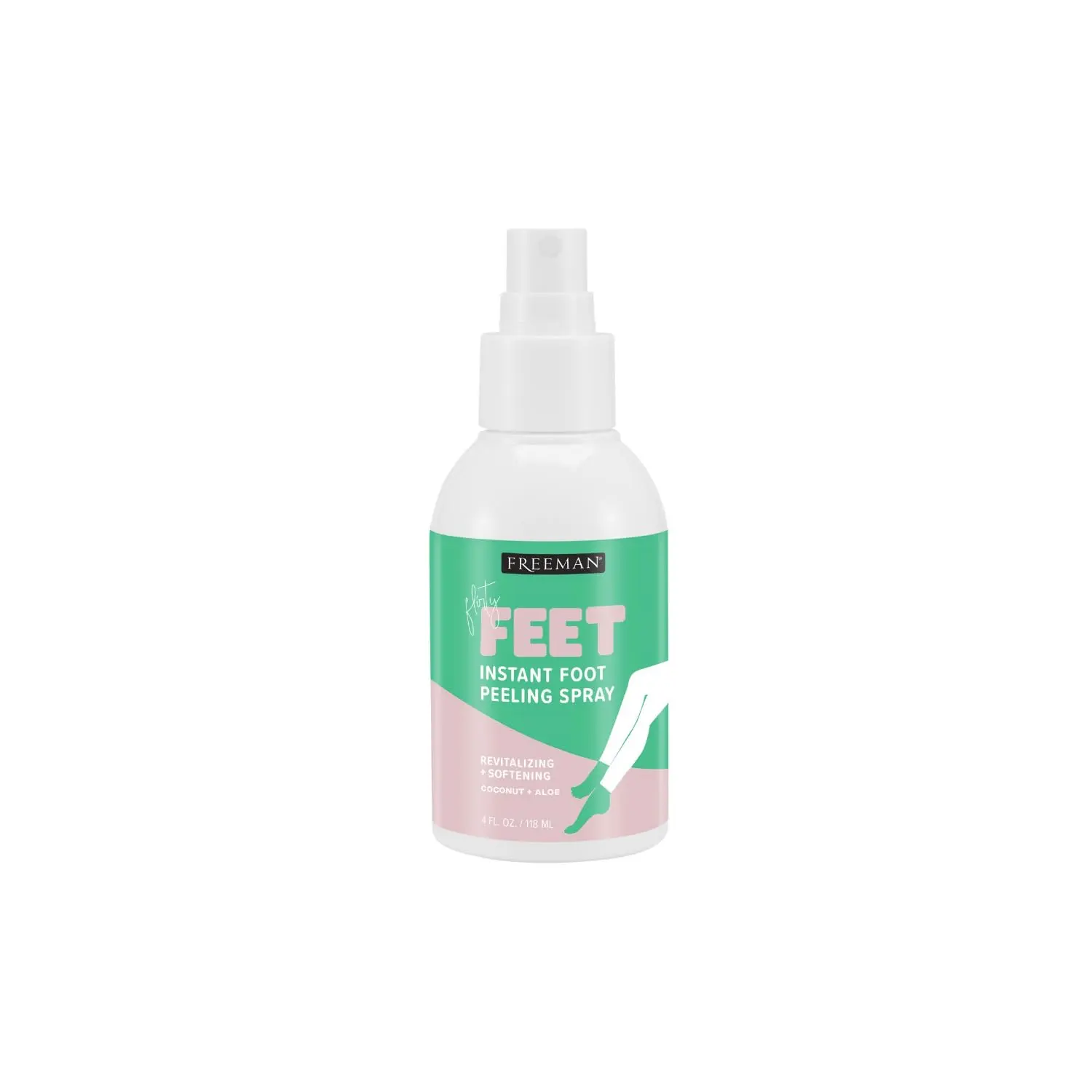 Freeman Flirty Feet Instant Foot Peeling Spray, Foot Mask, 4 fl oz | Foot peel mask for summer, moisturizing and smooth dry, cracked heels, remove dead skin quickly, cruelty-free and vegan