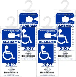 Handicap Placard Holder 4P Ultra Transparent Handicap Placard Holder for Auto Handicapped Placard Holder with Large Hanger for Disability Parking