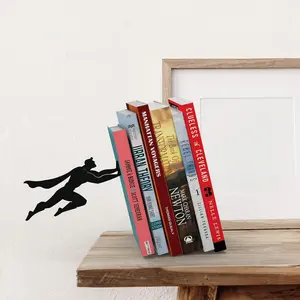 Superhero Design Heavy-Duty Book Ends for Shelves Desk or Countertop - Decorative Book Holders for Home Décor & Gift for Book Lovers