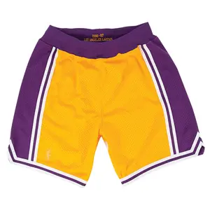 Mens Mitchell & Ness NBA Authentic Shorts Los Angeles Lakers Home 1996-97