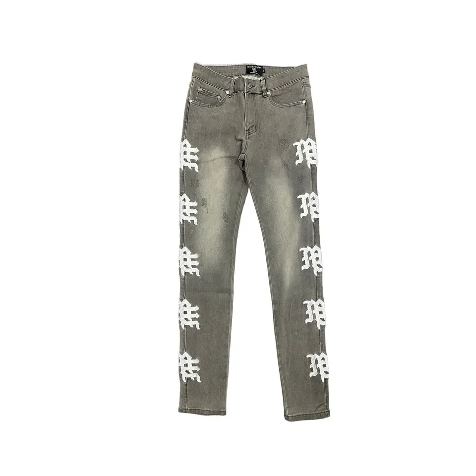 ‘Ash’ Grey Monogram Denim
