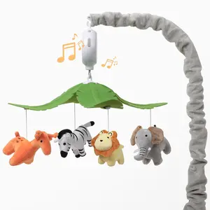 Musical Baby Crib Mobile for Newborns, Soft Pink Nursery Decor with Handmade Plush Animal Toys, Soothing Lullabies and Gentle Rotation for Sleep Training, Safe Fabric Sensory Toy for 0-6 Months, Perfect Baby Shower Gift