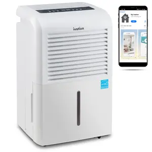Ivation 4,500 Sq Ft Smart Wi-Fi Energy Star Dehumidifier with Pump Hose Connector Wheels & More High-Capacity Performance Eco-Friendly Comfortable Air