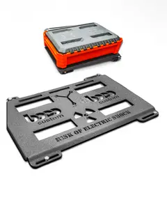 Mount for Klein MODbox Full Width , Electric Shock Graphics, Heavy Duty 10 ga Steel Low Profile, for Electricians