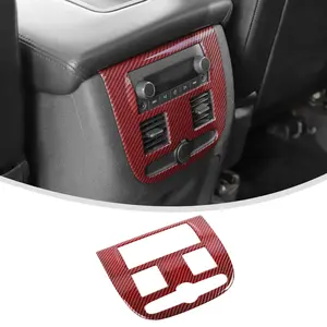 Rear Audio Console Trim Cover for 2007-2013 Chevy Suburban & GMC Sierra, ABS Carbon Fiber Look Red Black Interior Kit, Automotive Dashboard Decal, Car Stickers, Accessories for Car, Auto Accessories