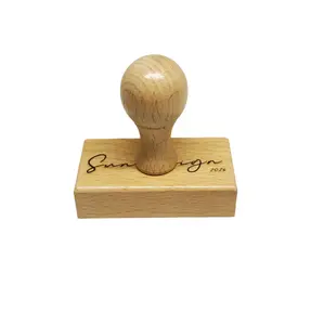 Calligraphy Name Stamp Custom Signature Stamp Business Signature Stamp Wood Handle Self-Inking Personalized Stamp