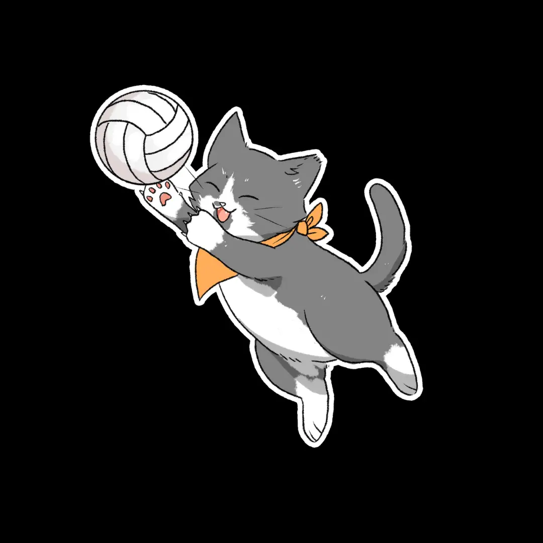 Volleyball Cat Sticker Volleyball Cat Sticker