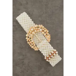 Faux Pearl Beaded Waist Belt