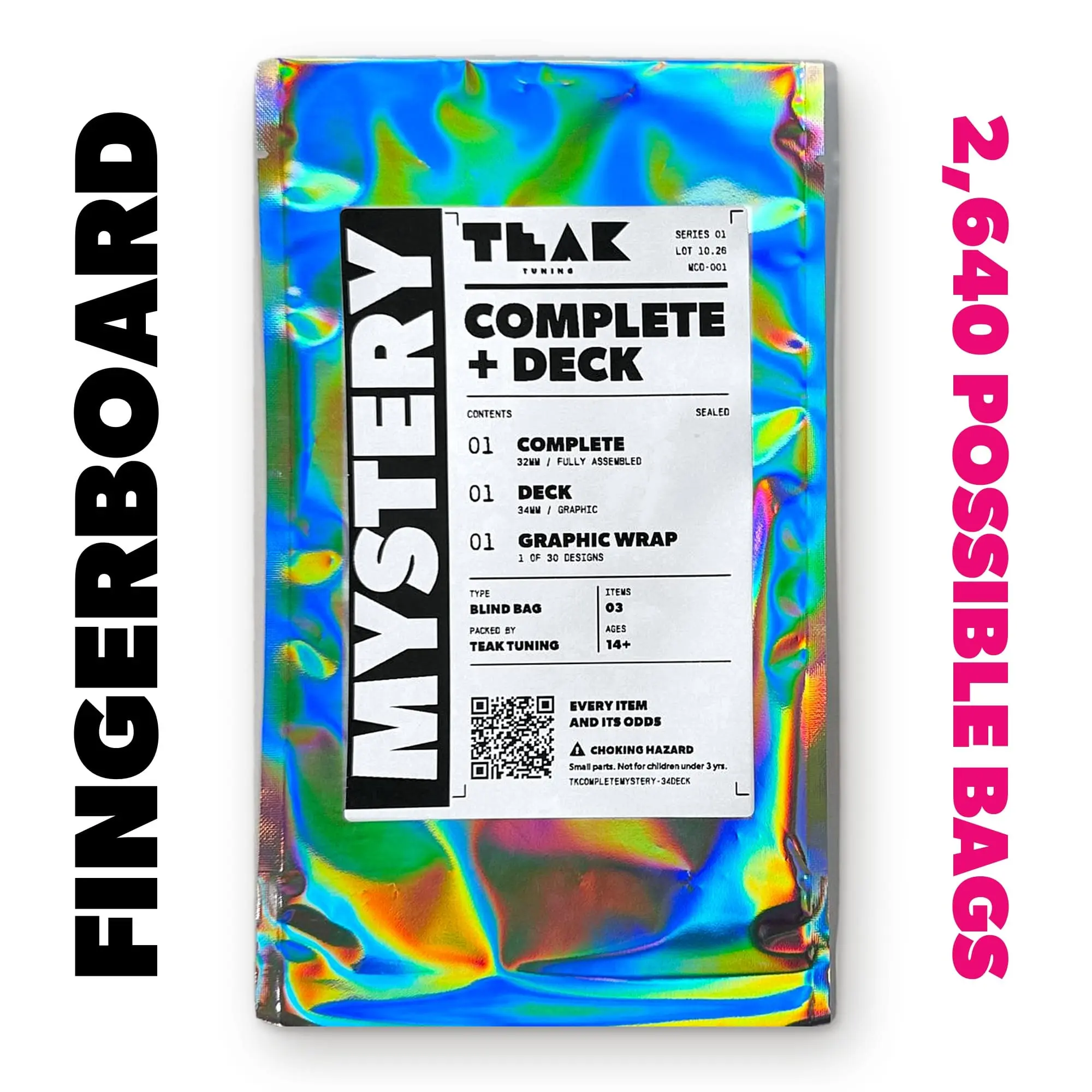 Mystery Fingerboard Complete + Deck - 32mm Prolific Complete + 34mm Graphic Deck + Graphic Wrap