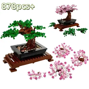 New Moc Brick Set, Realistic Tree Bouquet Model Kit, Lifelong Set for Adults and Kids, Gift Idea, Christmas Toy, Plant Pot Model Set 10281