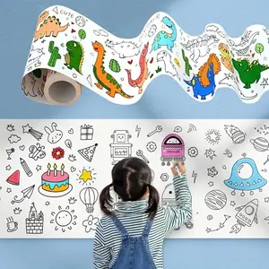 Creative Doodle Paper Roll for Teens, DIY Painting and Drawing Art, Fun Animal Fruit Object Designs, Perfect Gift for Kids over 3 Years